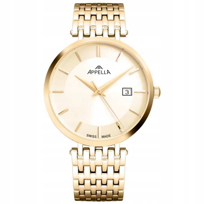 Zegarek Męski Appella L12001.1111Q złoty bransolet