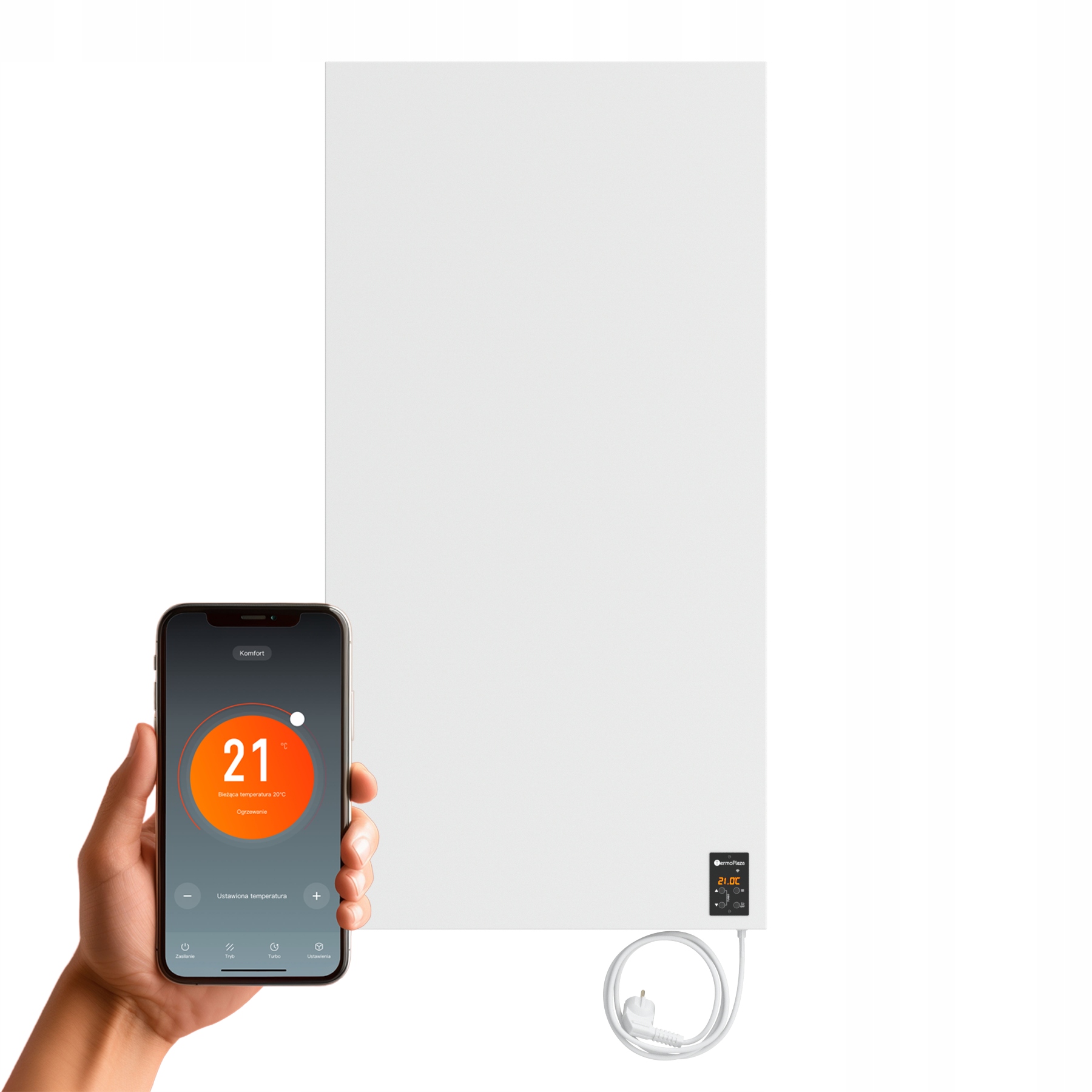 Ocelový radiátor na Wifi Panel bílý vertikální Energeticky Úsporný 750W 18m2