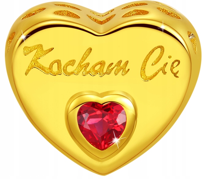 

Zawieszka Charms Złote Serce Kocham Cię Trusky