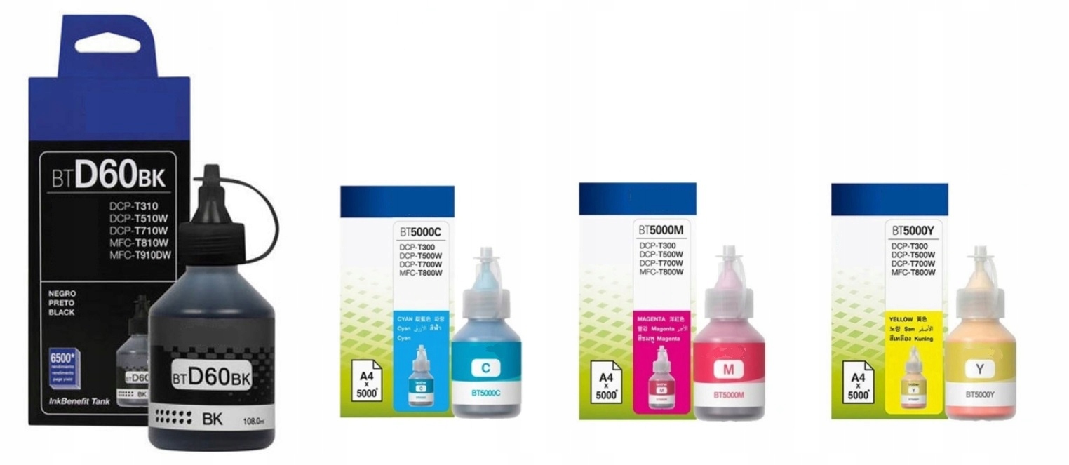 

4 Tusze zamienniki BTD60BK BT5000C BT5000Y BT5000M