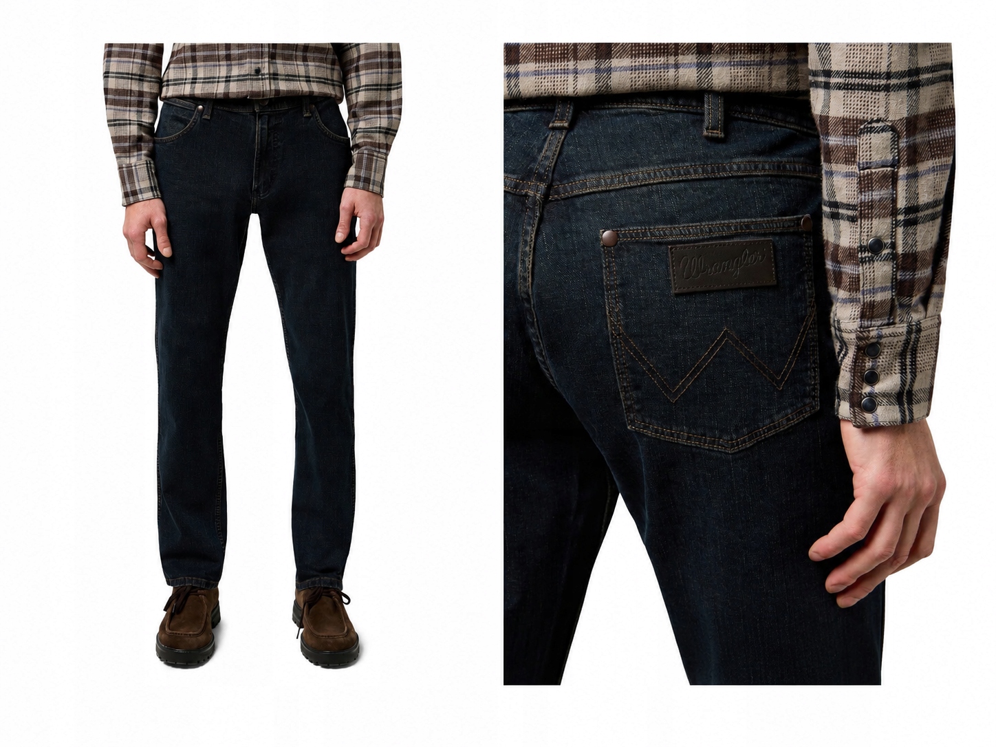Wrangler Greensboro pánské jednoduché tmavé džínové kalhoty Nightfall W42 L32