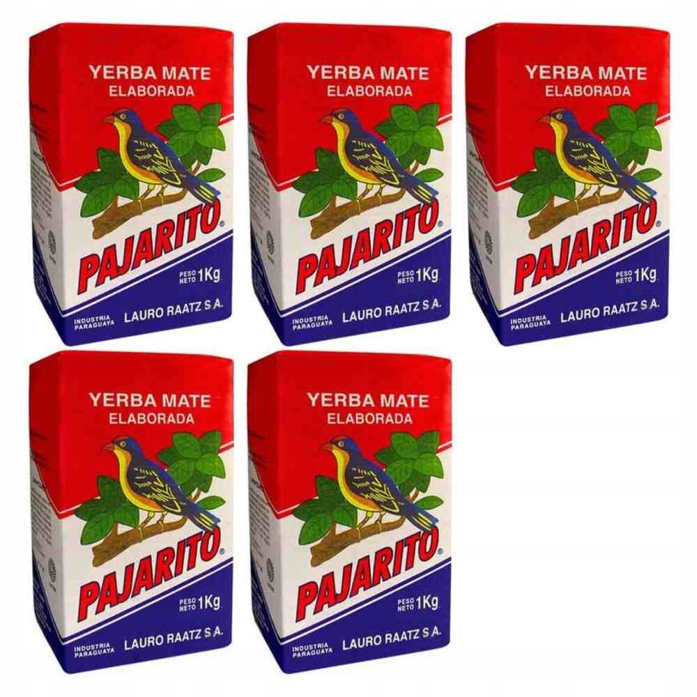 Sada 5 x Yerba Mate Pajarito Elaborada Con Palo Tradicional 1 kg
