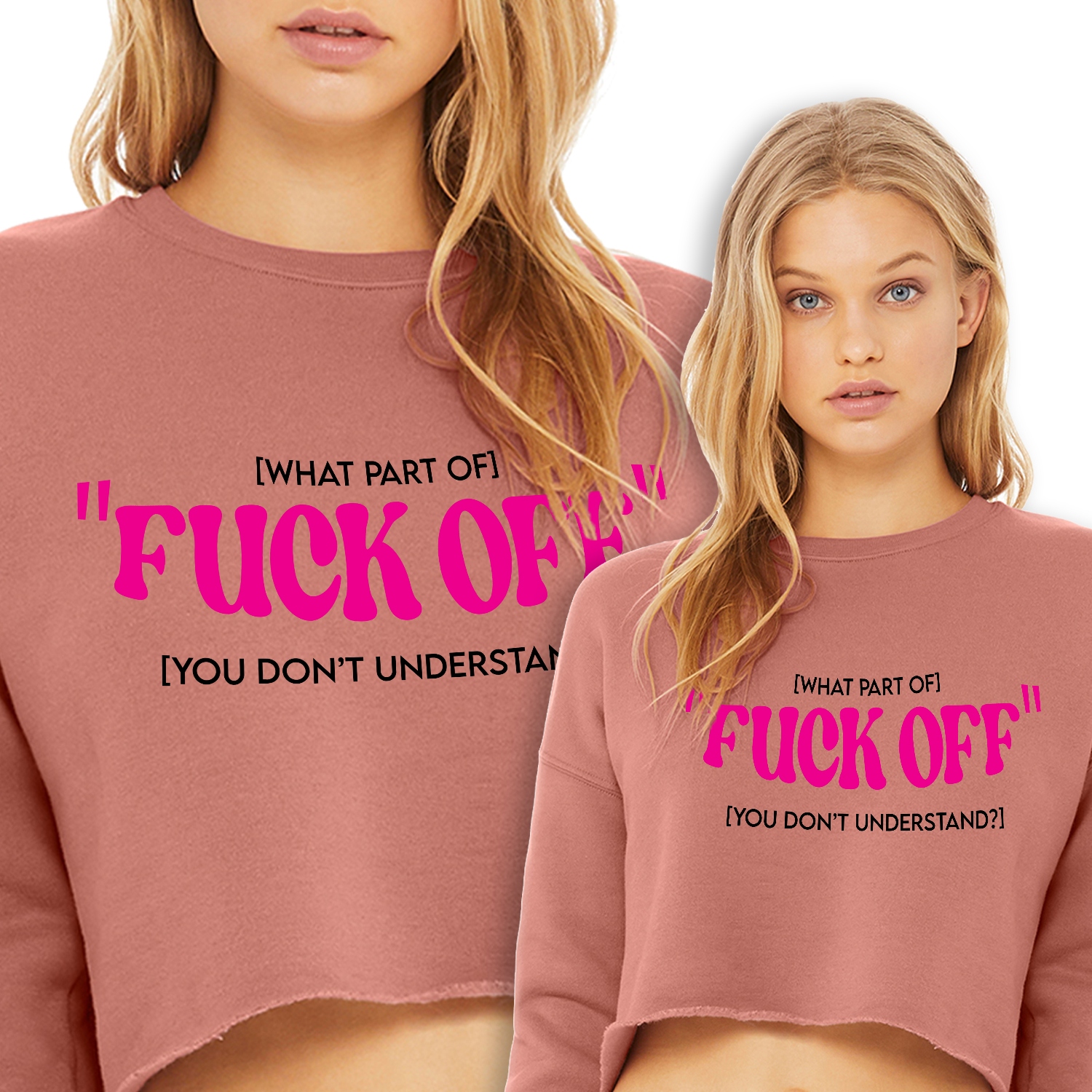 Pohodlná krátká Mikina Růžová Fuck Off Wz Xs