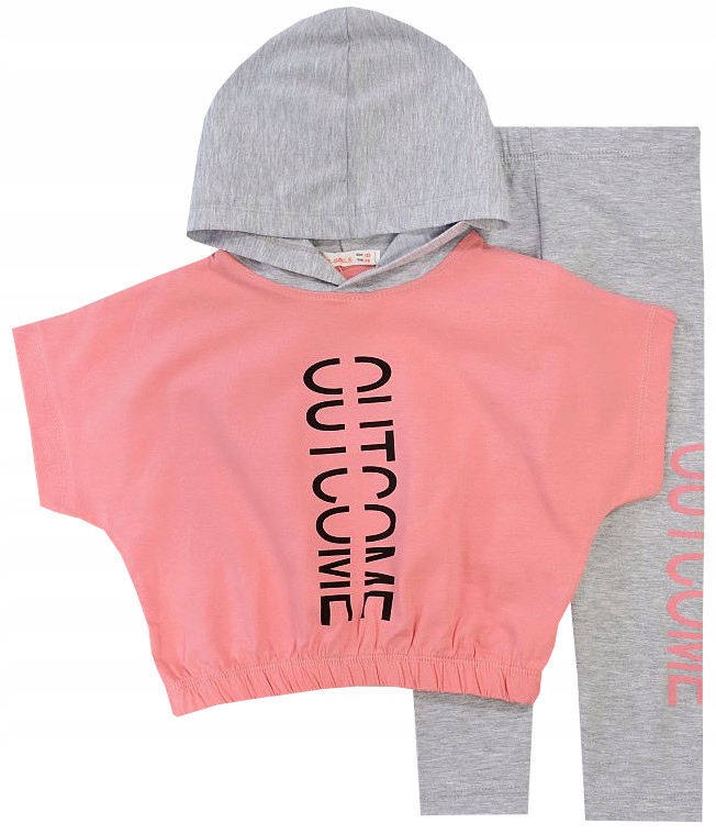 

Komplet Zestaw Crop Top Rybaczki róż 116 H500D