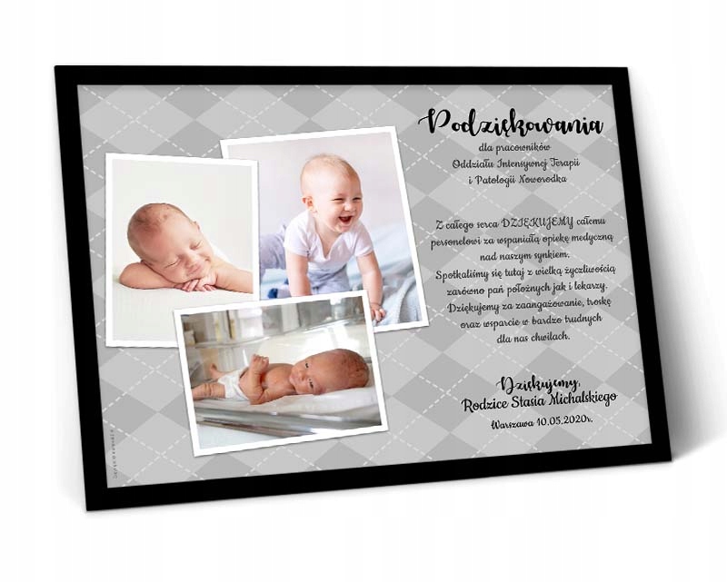 Plakat zdjęcie podziękowanie dla lekarza ramka