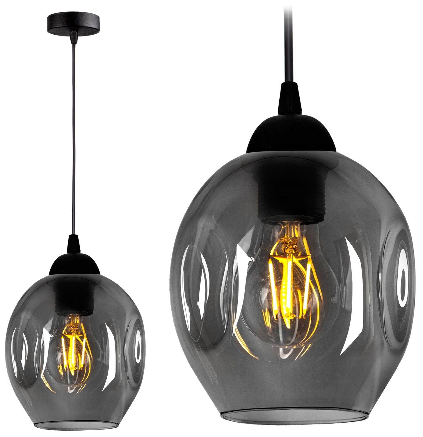 

Szklana Lampa Wisząca Sufitowa Żyrandol Kule Led