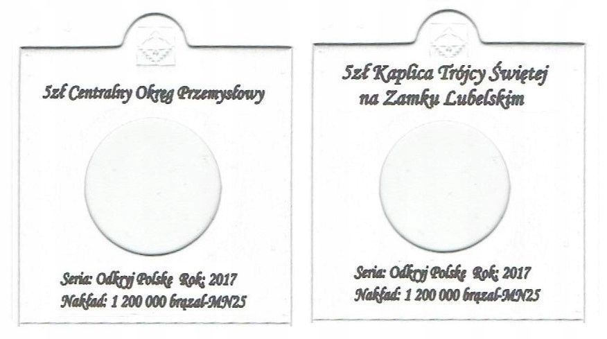 

Komplet 2 Holderów Do Monet 5 Zł 2017 Opisy