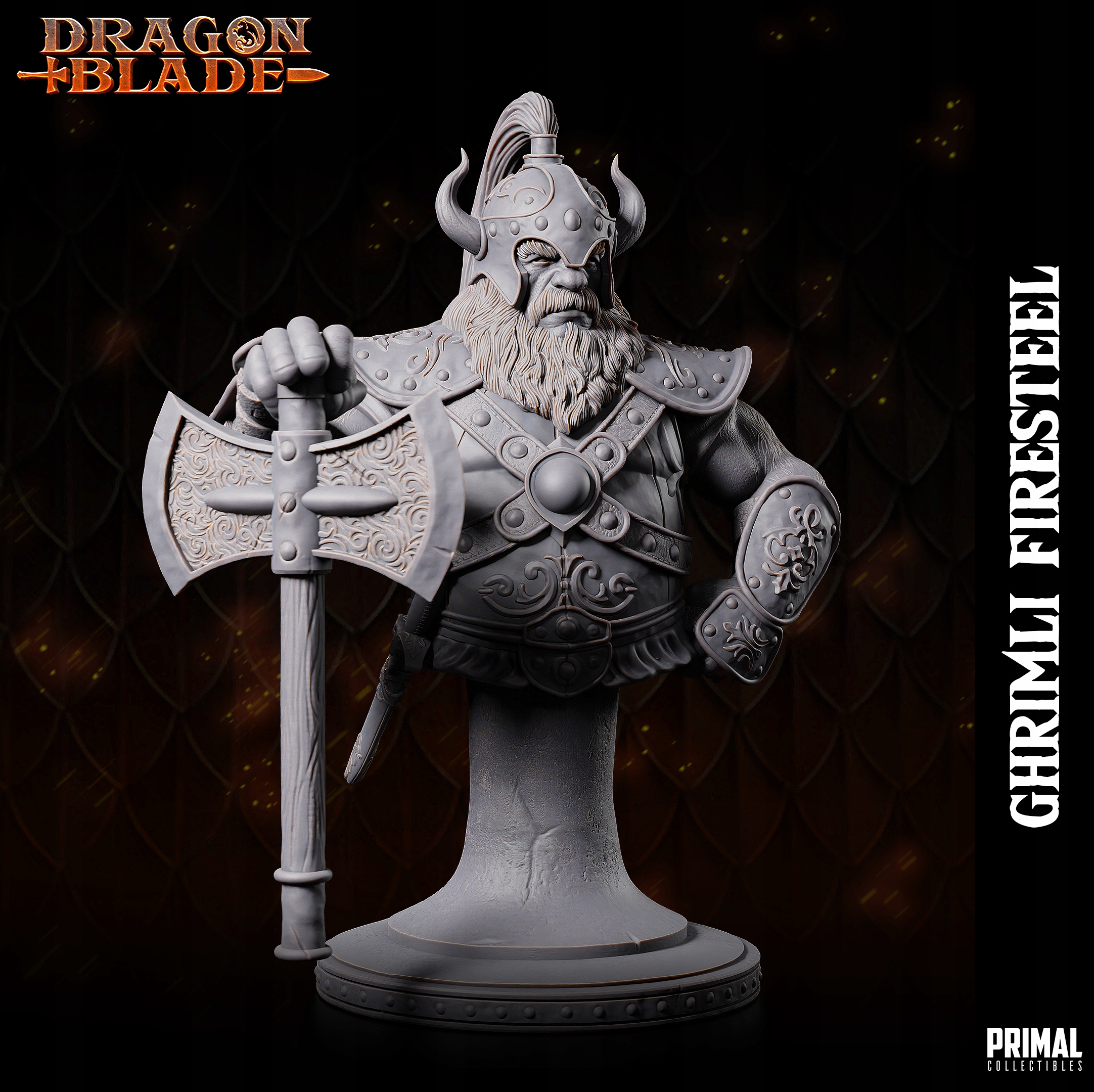 Busta trpaslíka Ghrimliho Firesteel Primal Collectibles