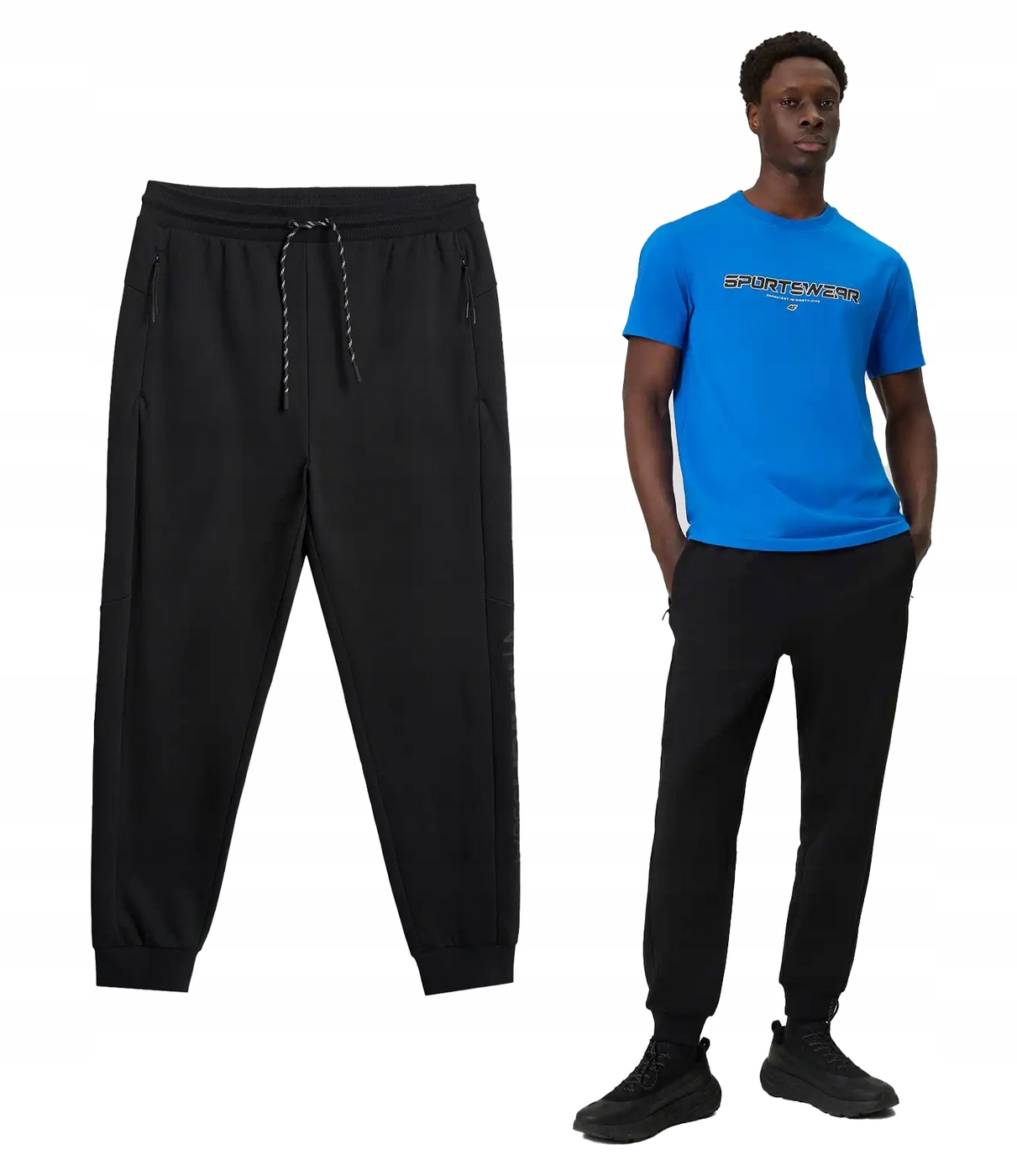 Pánské tepláky 4F s bavlnou M1442 joggery casual černé 2XL