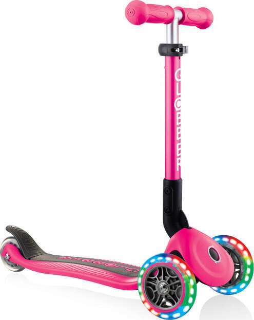 Balanční Tříkolová Koloběžka Globber Junior Foldable Lights Fuchsia 437