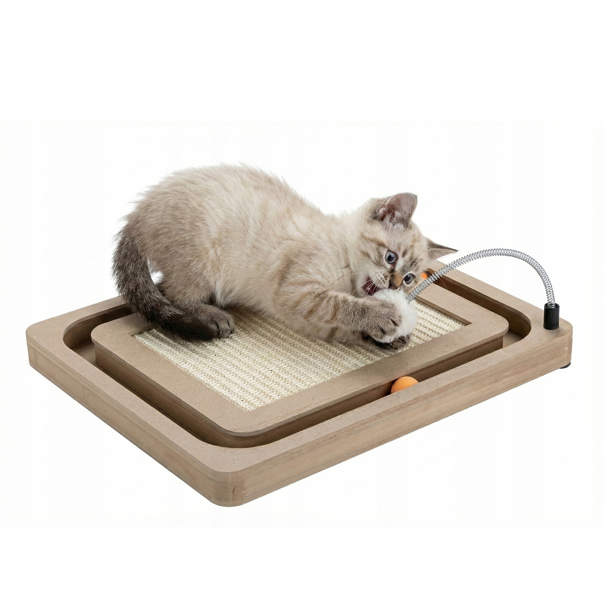 Škrabací Stoupky pro kočky Pelíšek hračkami a míčky 40×33 cm Lehké