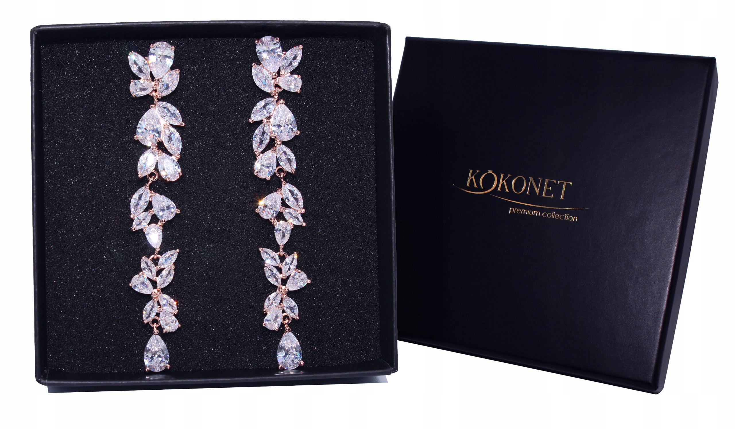 Náušnice Dlouhé svatební hostina swarovski Lesklé glam