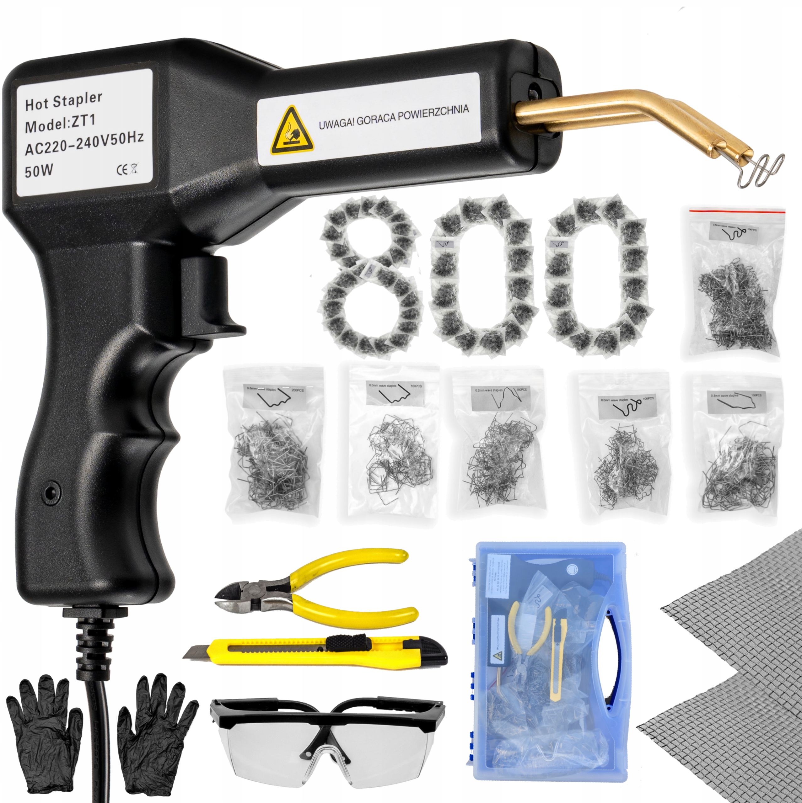ZSZYWARKA do PLASTIKU 800x ZSZYWKI 2x SIATKA SPAWARKA ZGRZEWARKA LUTOWNICA