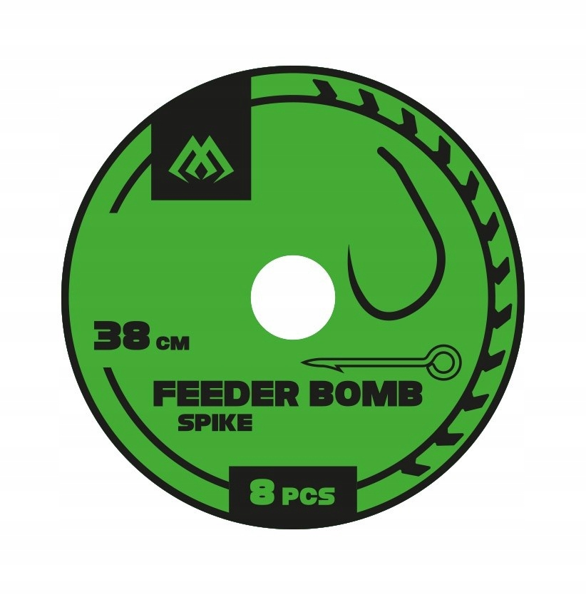 Haczyki bezzadziorowe 10 igła z przyponem 38 cm 0,20 mm Feeder Bomb 8szt