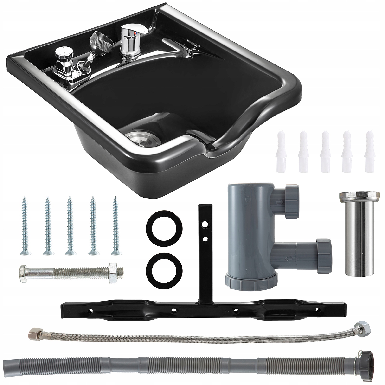 Miska na šampon, černá, Abs plastová, umyvadlo na vlasy, salonní a lázeňské, krása