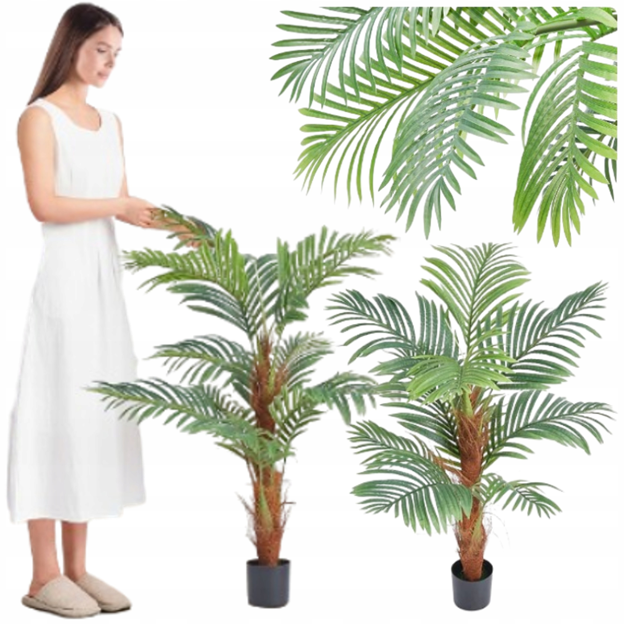 umělá palma stromek do obývacího pokoje jako živý na terasa balkon v květináči 2ks