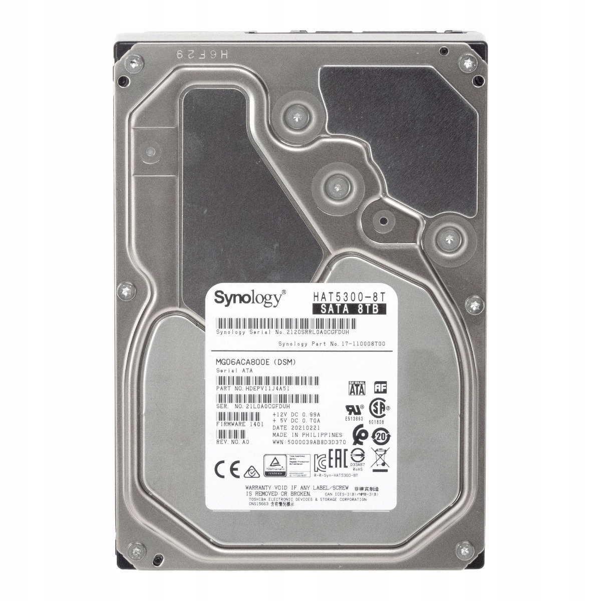 Synology HAT5300-8T 8TB 7.2K 256MB Sata III 3.5'' MG06ACA800E