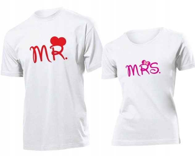 

Koszulki dla par Mr And Mrs Walentynki Komplet S