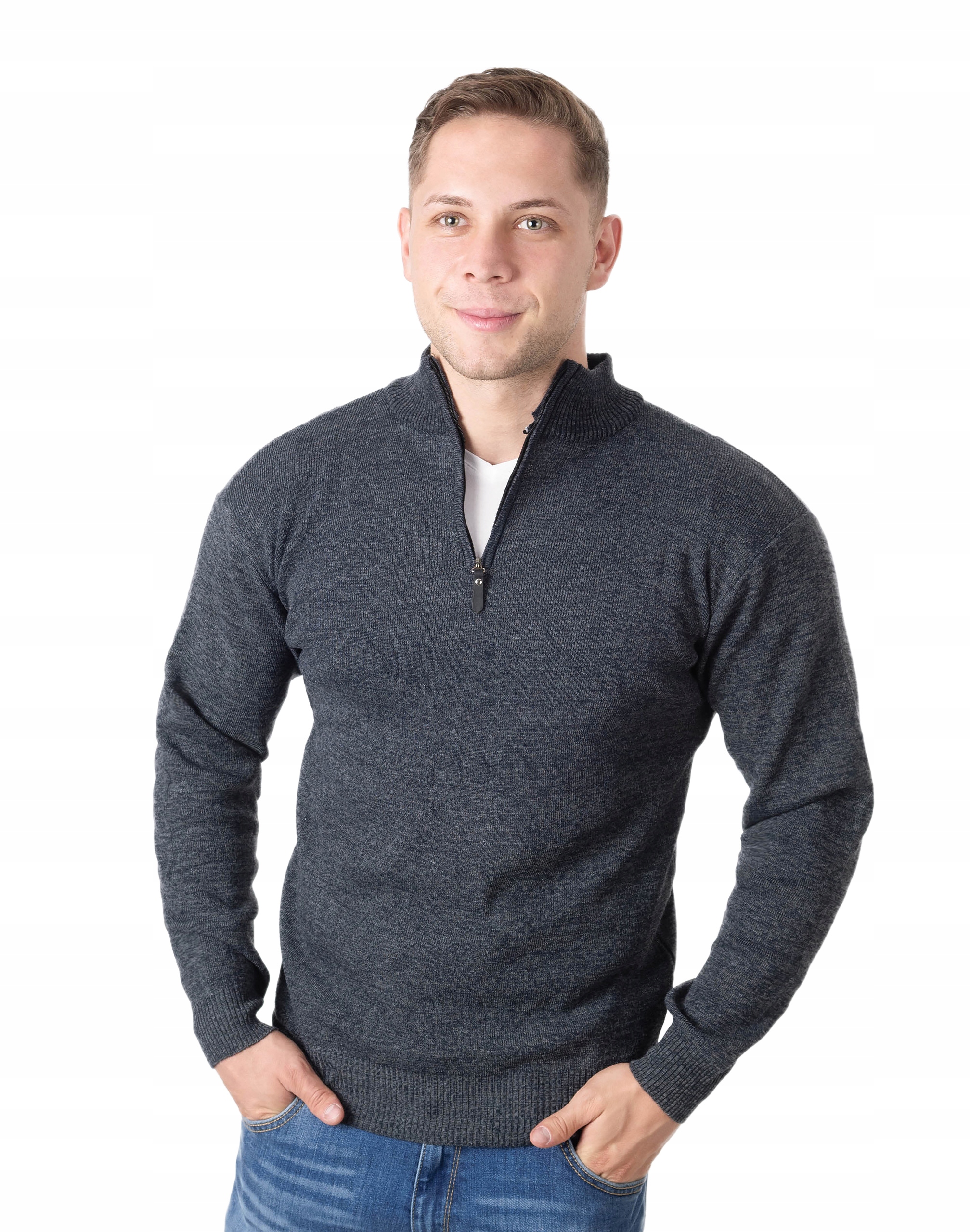 

Sweter Męski Rozsuwany Stójka Półgolf 2401-2 3XL