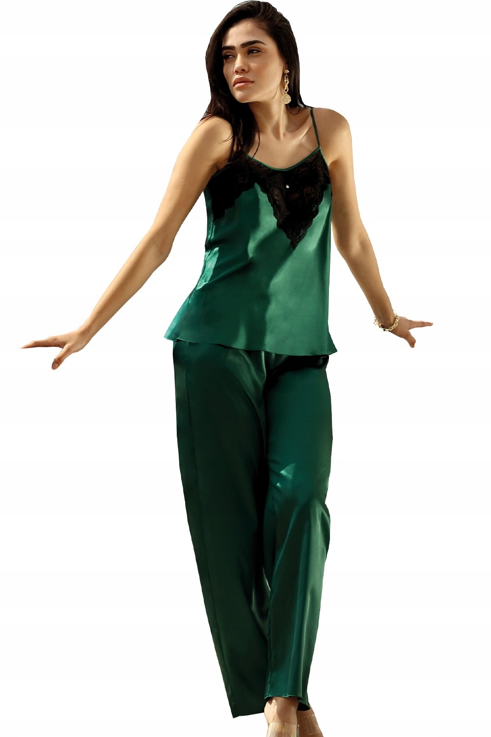 

Komplet Sadie XL, satyna zielony