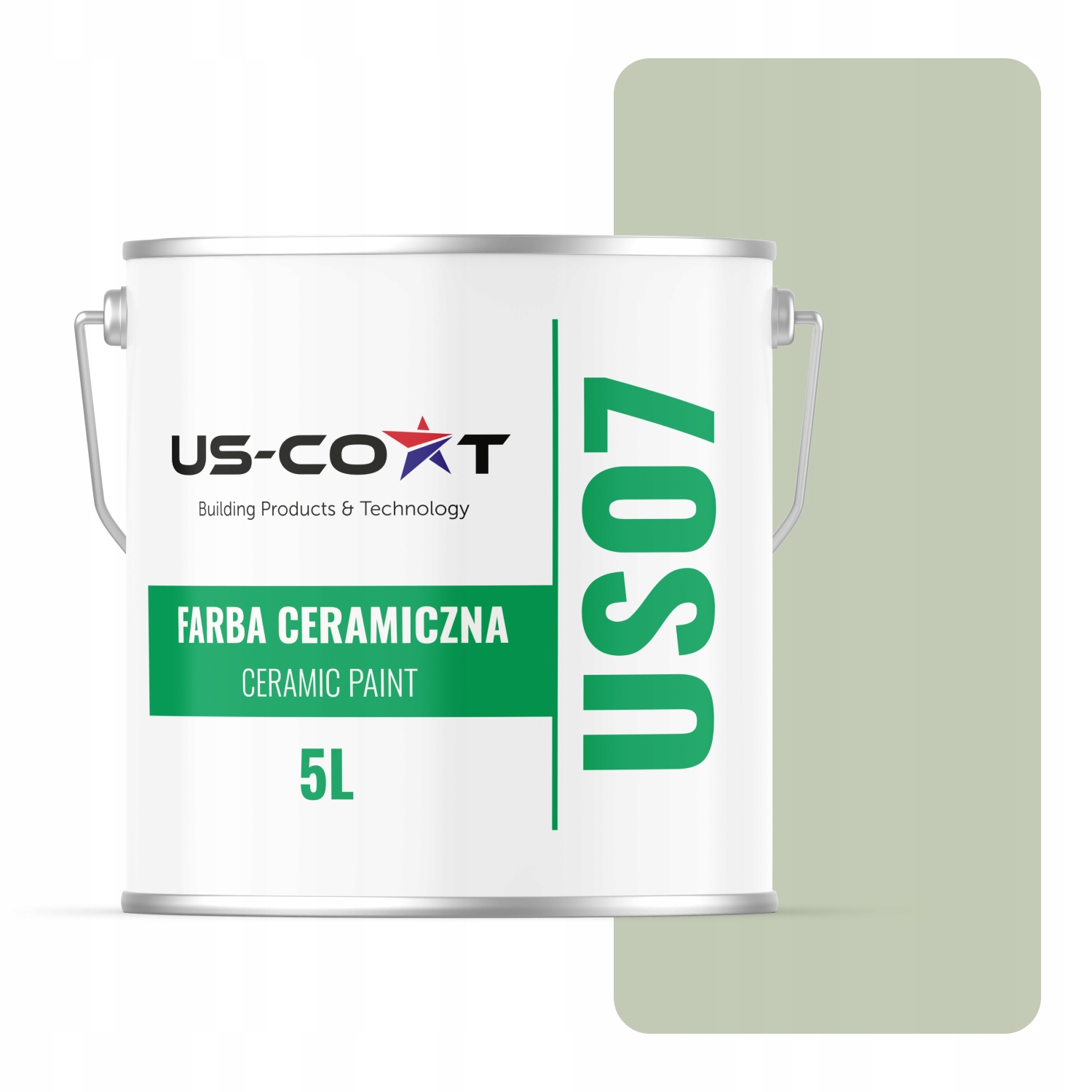 Keramická Farba Svetlozelená H2157 5L Hlboká Matná Na Steny Stropov