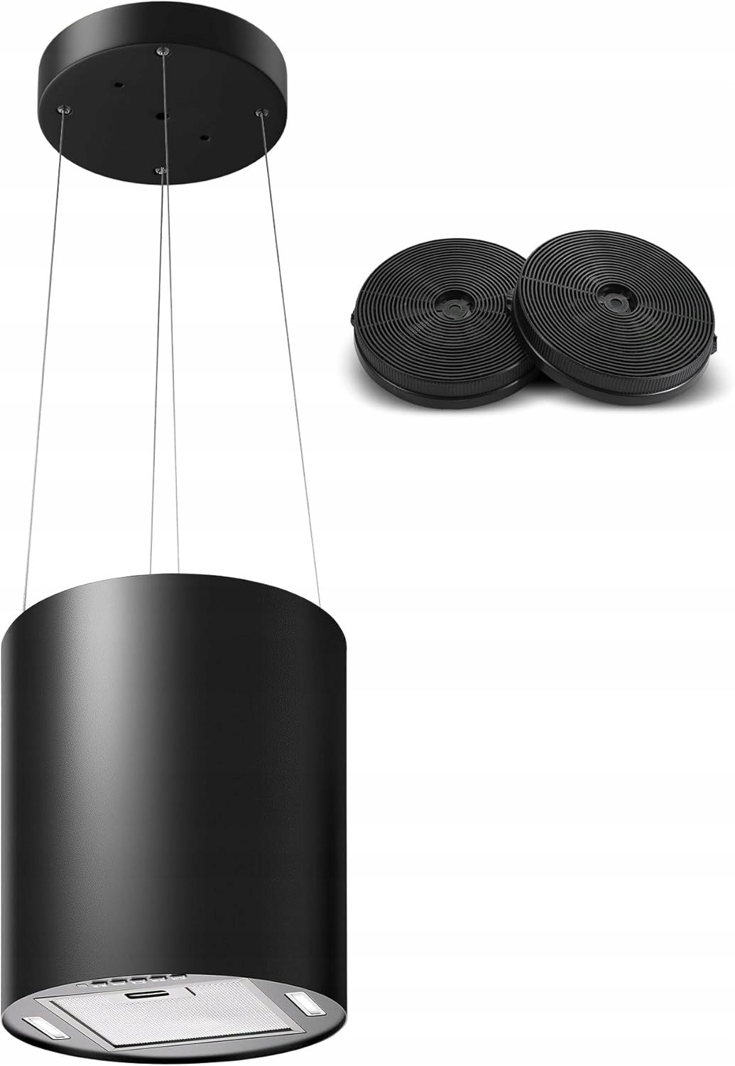 Okap wyspowy Sndoas 35 cm 700 m³/h cichy 55 dB Led filtr węglowy