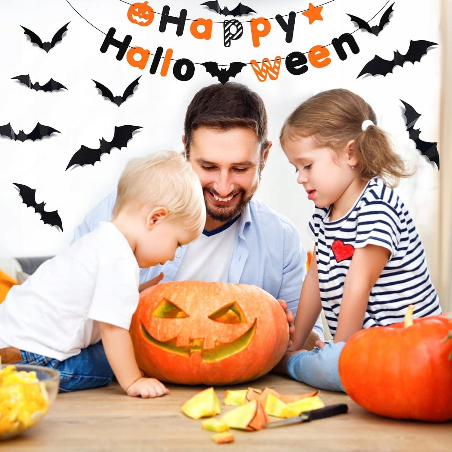 Dekoracje halloweenowe ( UneedMe ) zestaw ozdoby , naklejki 3D Marka inna