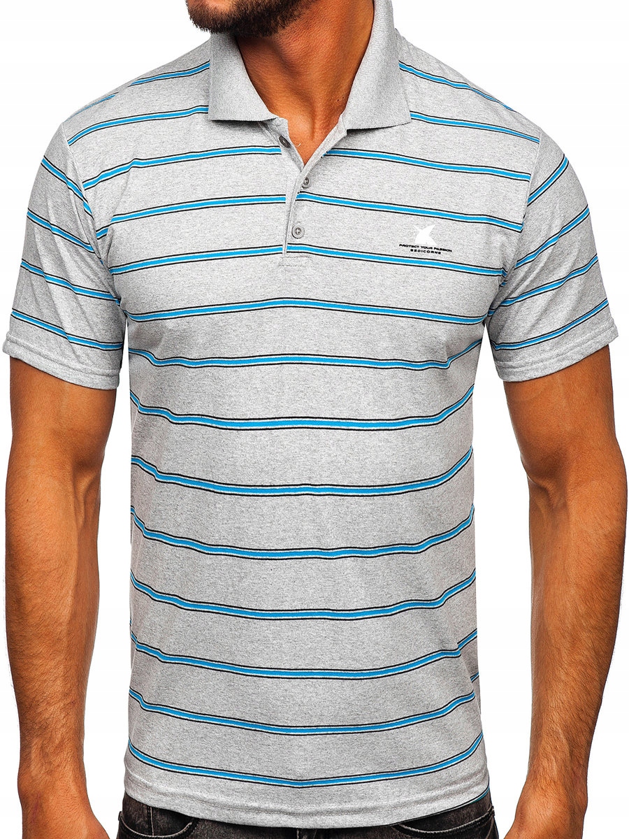 

Koszulka Polo Męska Szara 14954 DENLEY_3XL