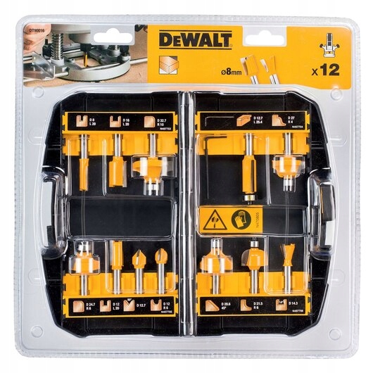 Dewalt DT90016 12dílná sada Hm fréz 8MM