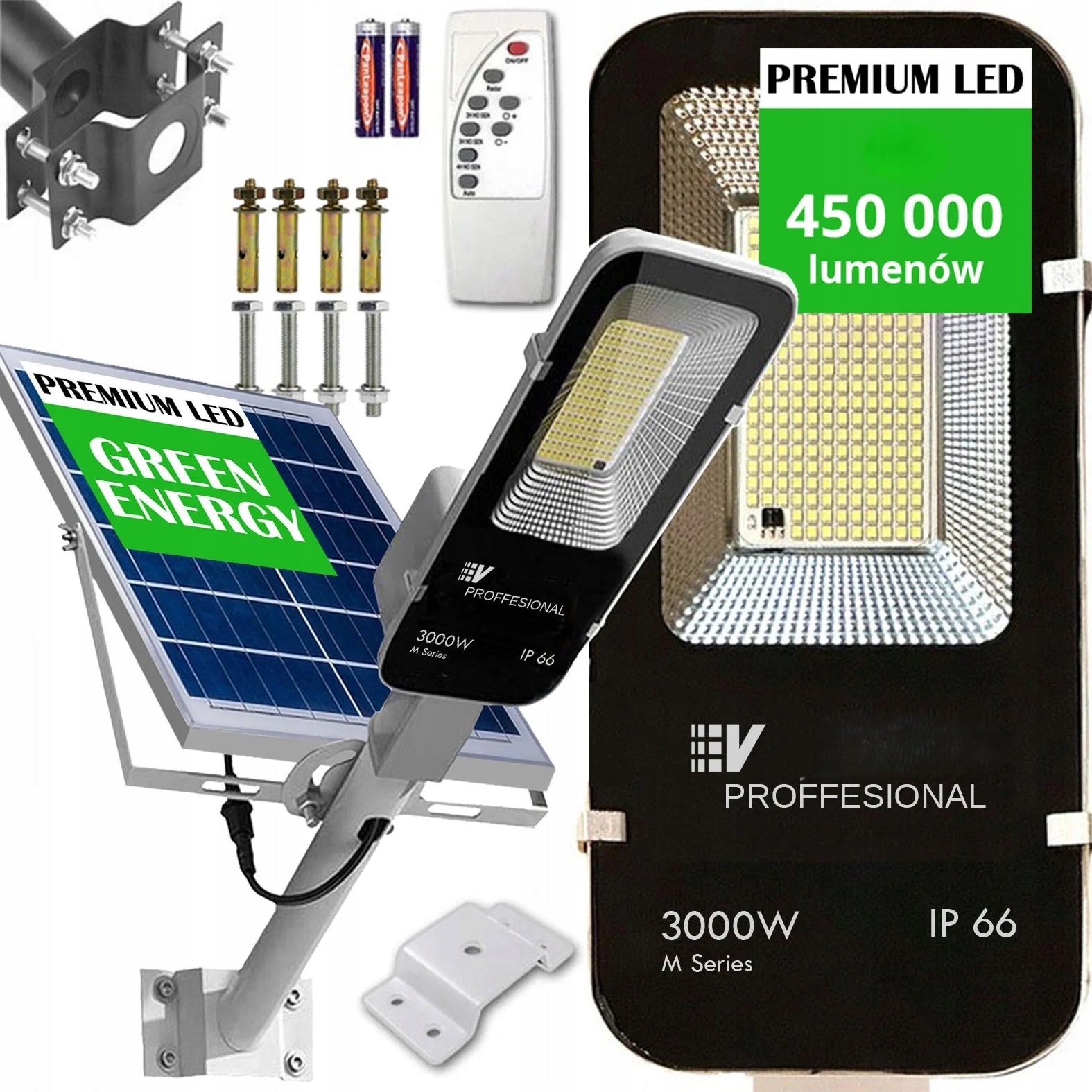 Solární Lampa Led Výkonná 3000W Senzor Soumraku A Pohybu Radar