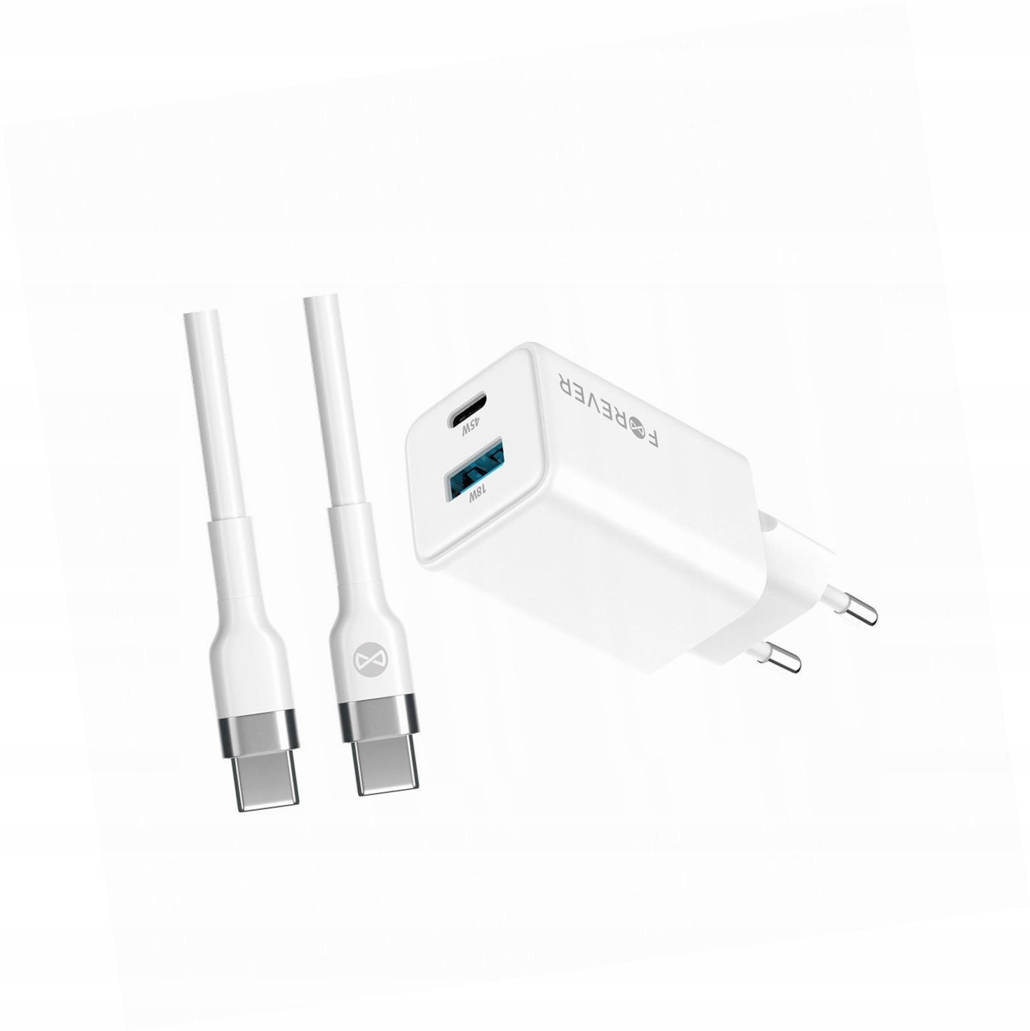 Szybka ładowarka GaN 45W 2 wejścia Usb i Usb-c z kablem do Lg Velvet