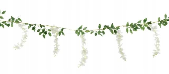 

Girlanda Wisteria biała pnącze listki Boho 1,7m