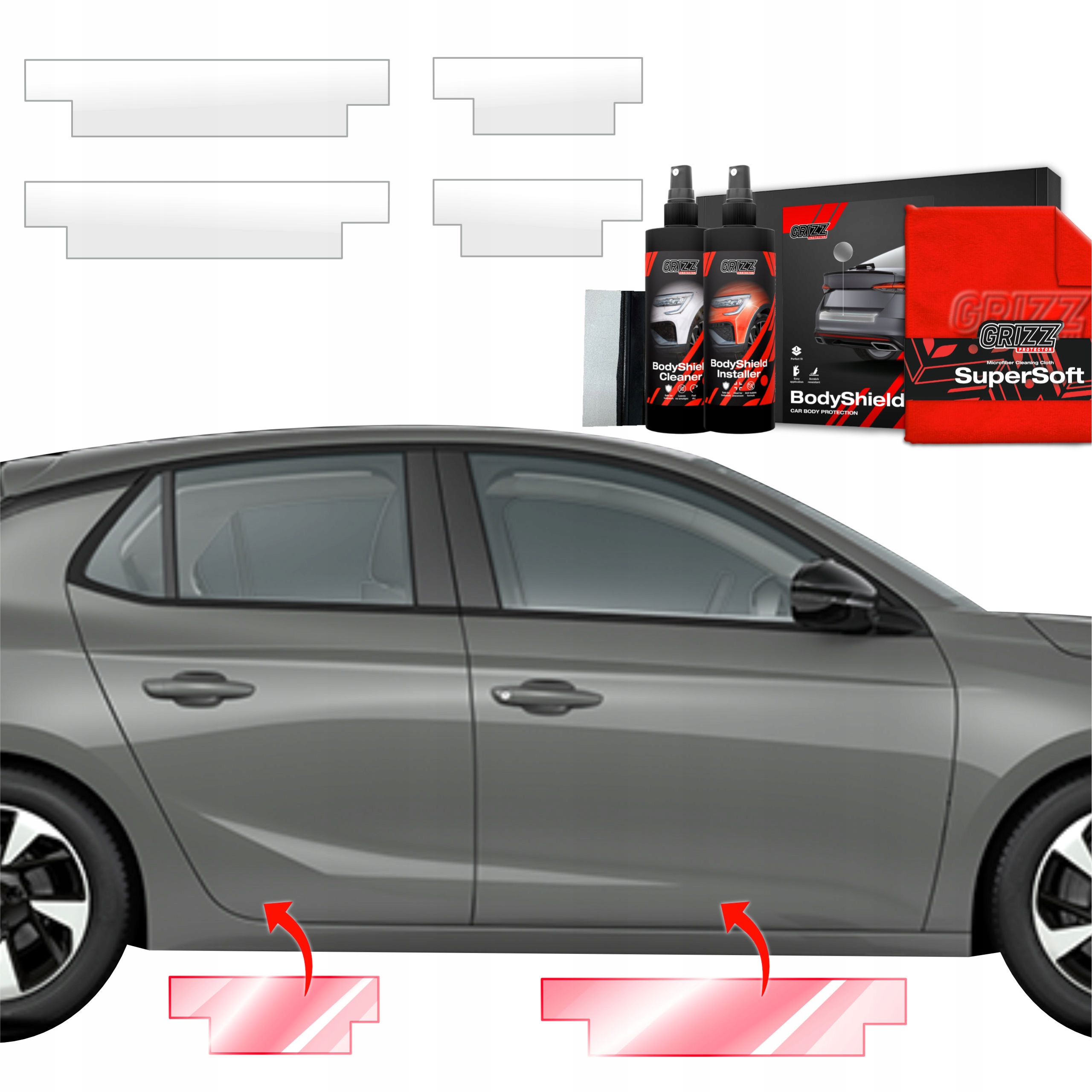 4v1 Fólie Ppf dýha na prahy pro Opel Corsa (2023-2025) Grizz