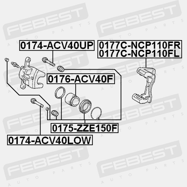 FEBEST 0176-ACV40F FEBEST SWORZEŃ ZACISKU HAM.GO PRZEDNIEGO Producent części Febest