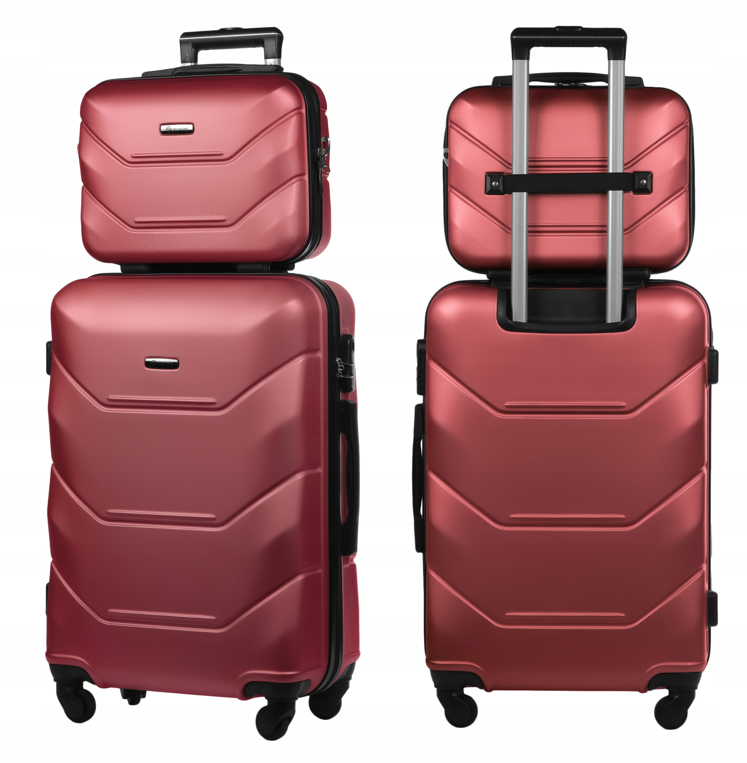 Set 2v1 Cestovní Kufr Střední M Kufřík Bc Burgund Kolečka A227 Abs