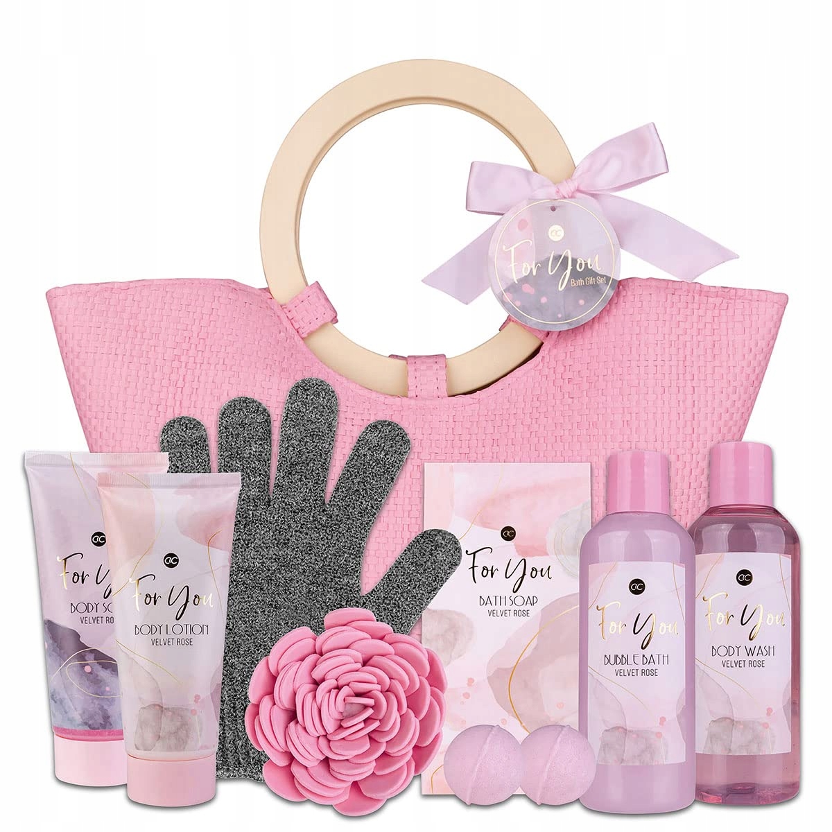 zestaw kosmetyków Różany Pink Rose 9 elementów Torba