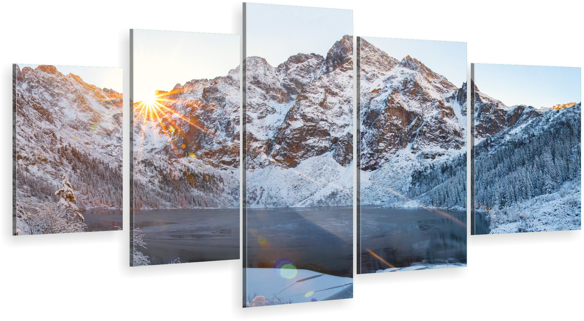 

Tryptyk 5-CZĘŚCI Na Ścianę morskie oko tatry zima