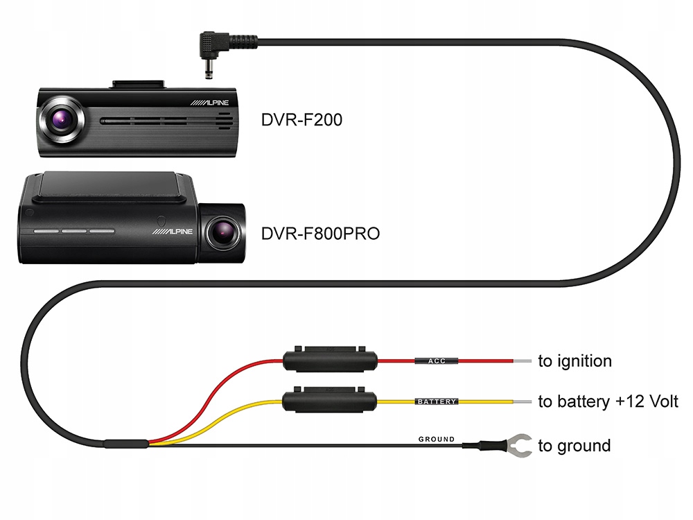 Alpine DVR-F800PRO rejestrator + Alpine RVC-R800 Jakość zapisu Full HD (1920 x 1080)