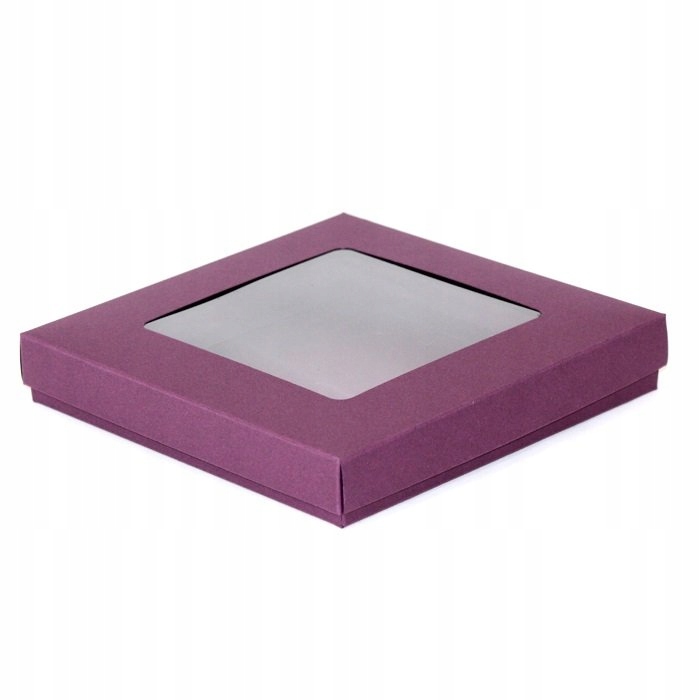 Pudełko na kartkę śliwkowe 16cm kwadrat GoatBox