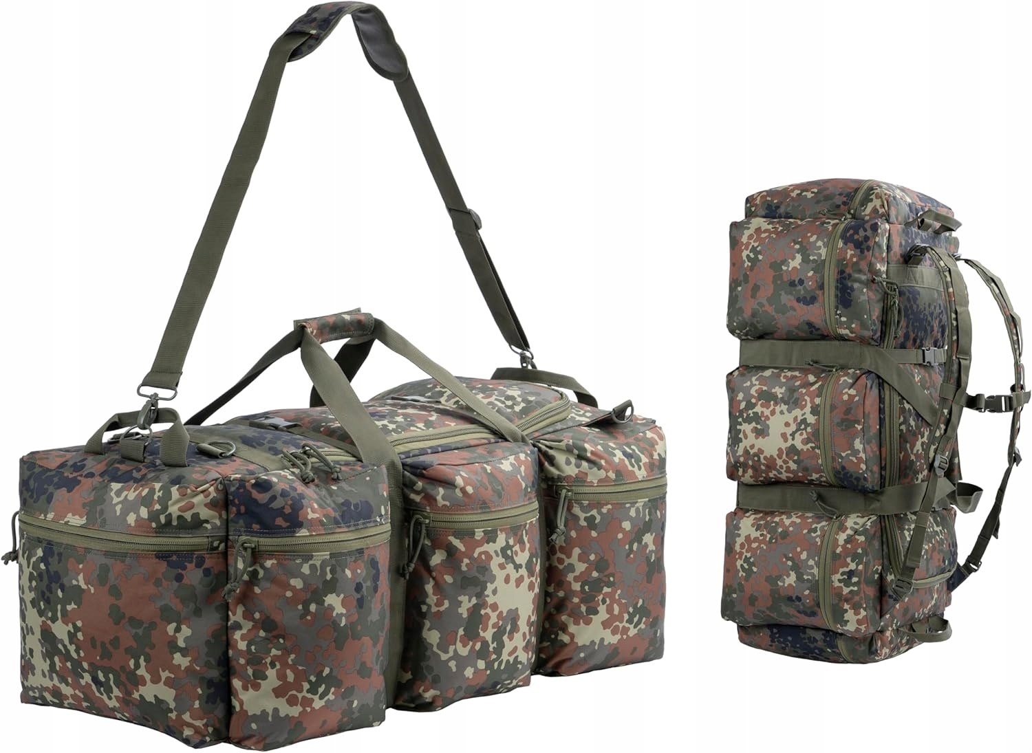 Backferry Duża torba wojskowa 100L, Camo Flecktarn, Plecak