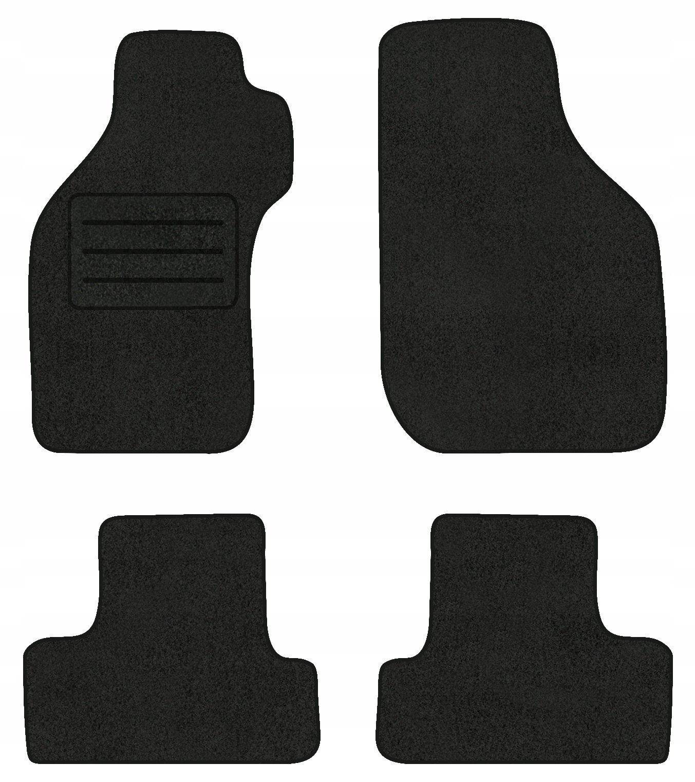 Velurové koberce Lux pro Mitsubishi Eclipse III (1999-2005) Černé Komplet