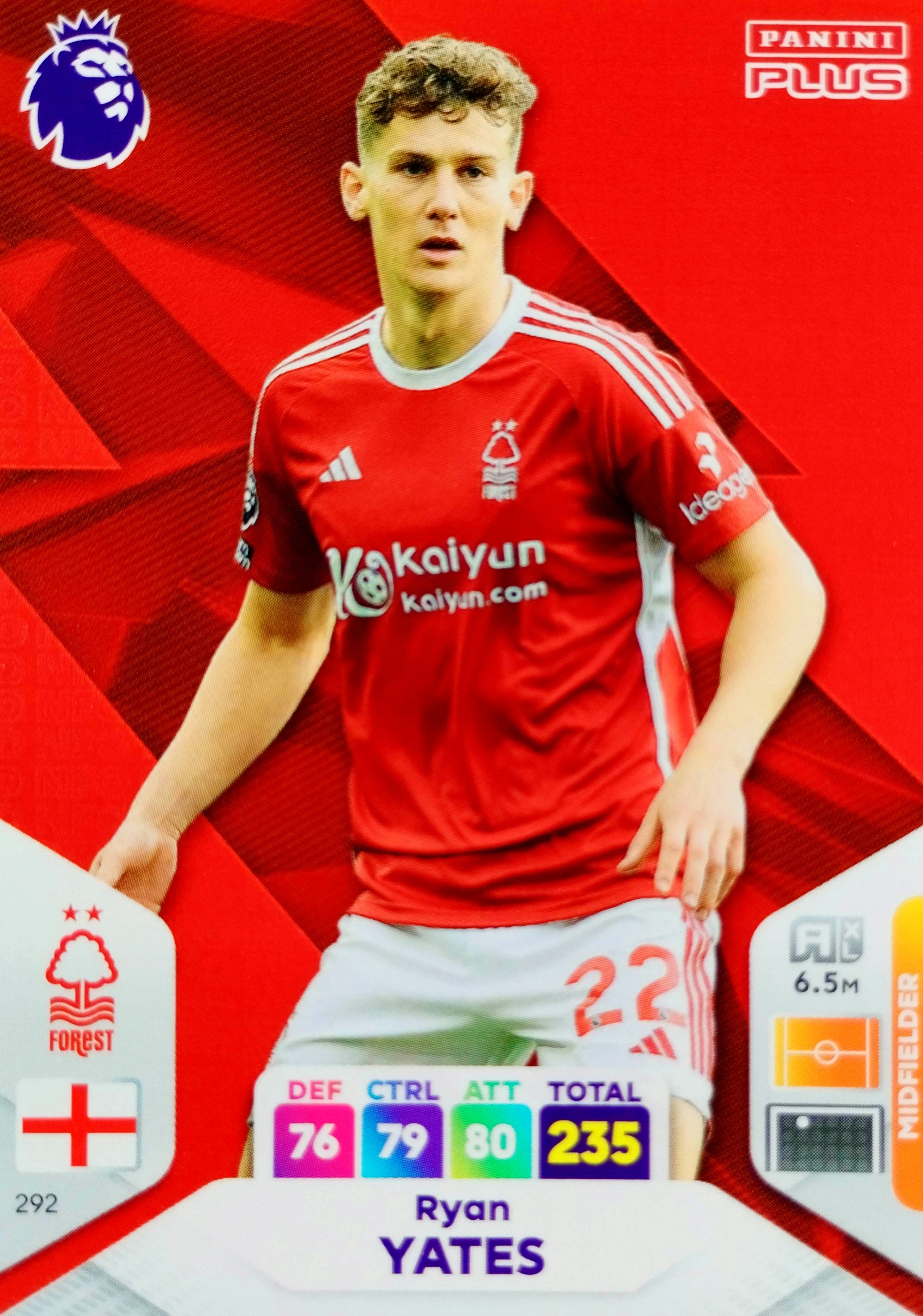 Panini Premier League 2024 Plus 292 Ryan Yates Nottingham Forest