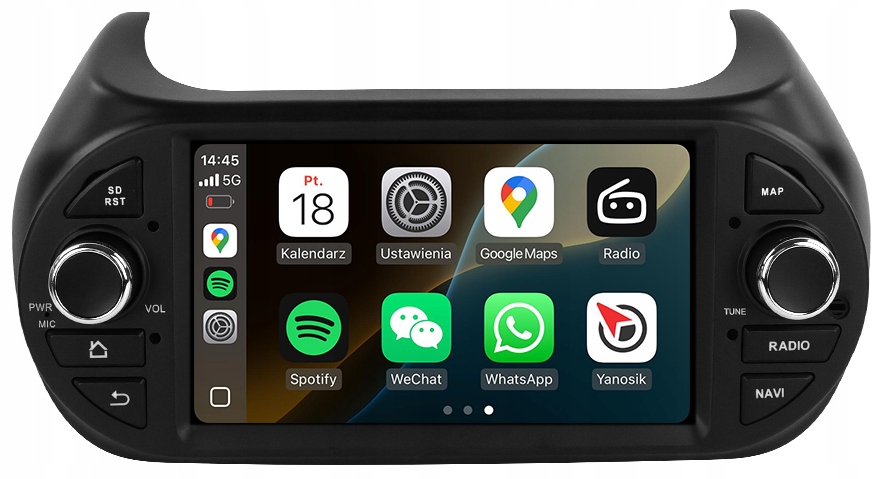 Fiat Florino Qubo Citroen Nemo Bipper Rádio Navigace Android Auto Carplay