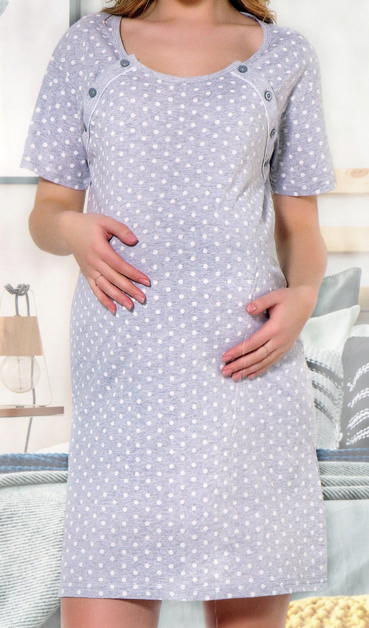 Пижама для беременных ночная рубашка для кормления, родов