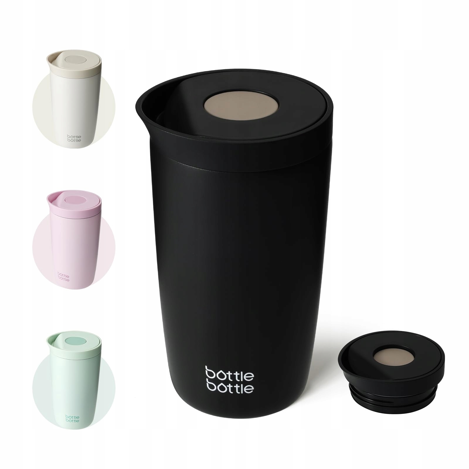 Bottle Bottle Termohrnek 350 ml na kávu nebo čaj, vzduchotěsný, černý