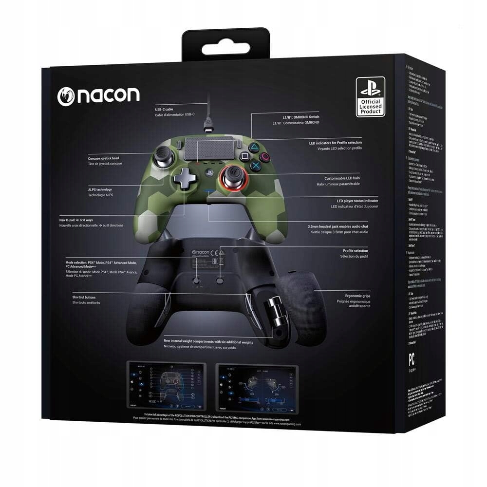 NACON PS4 Pad Revolution Pro Controller 3 - Green Kompatybilne platformy PC PlayStation 4