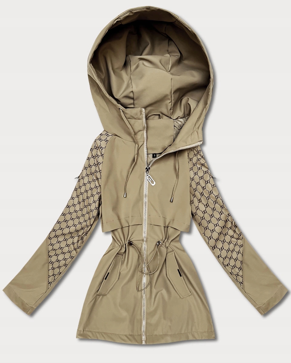 Tenká Bunda Kapuce KK60412 Písková XXL (44)