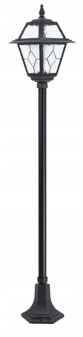 Vonkajšia retro stojaca lampa 160 cm čierna vitrážové sklo IP43 Su-ma