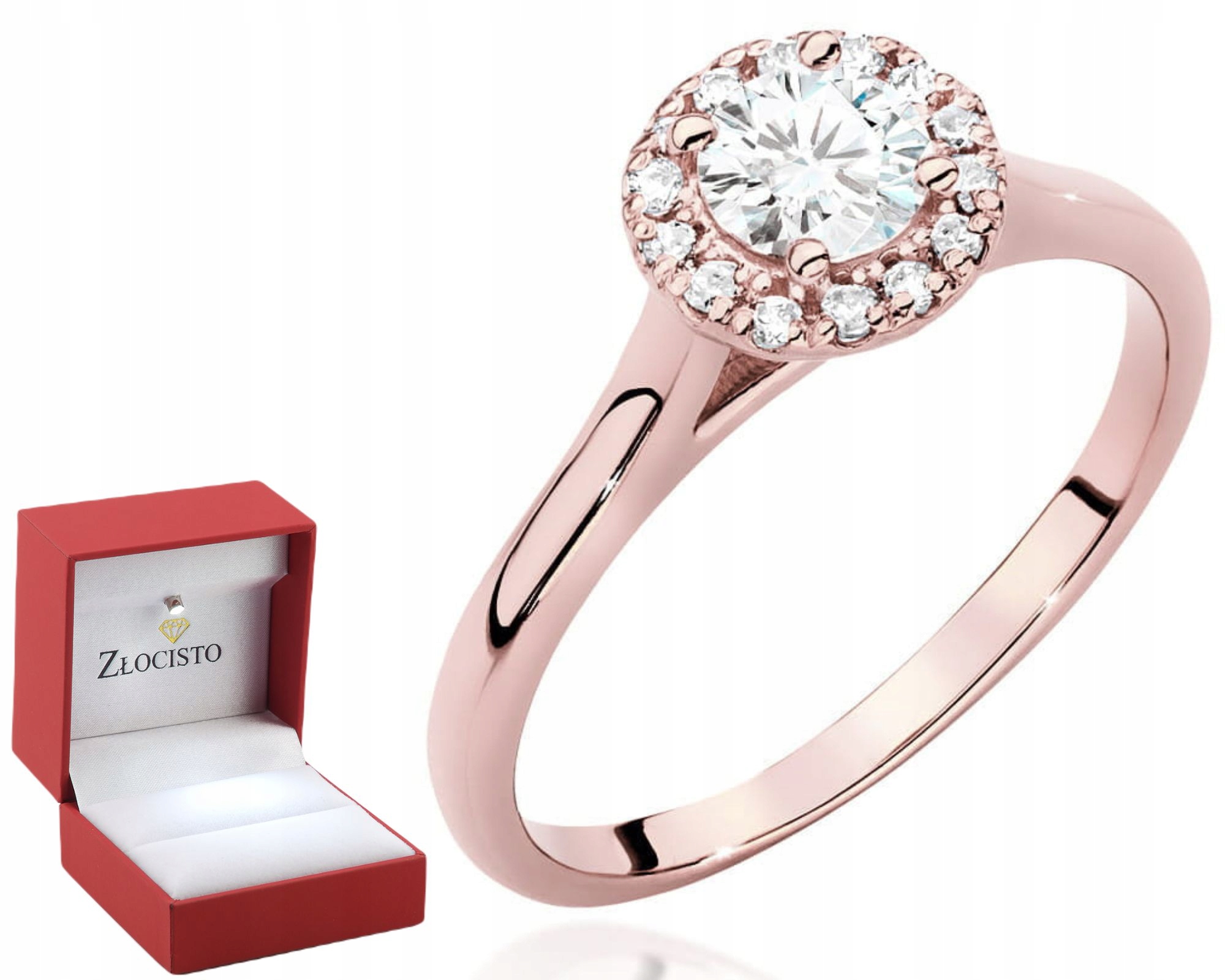 Růžové Zlato Prstýnek S Diamanty Gravírování 585 Bonus Dárek