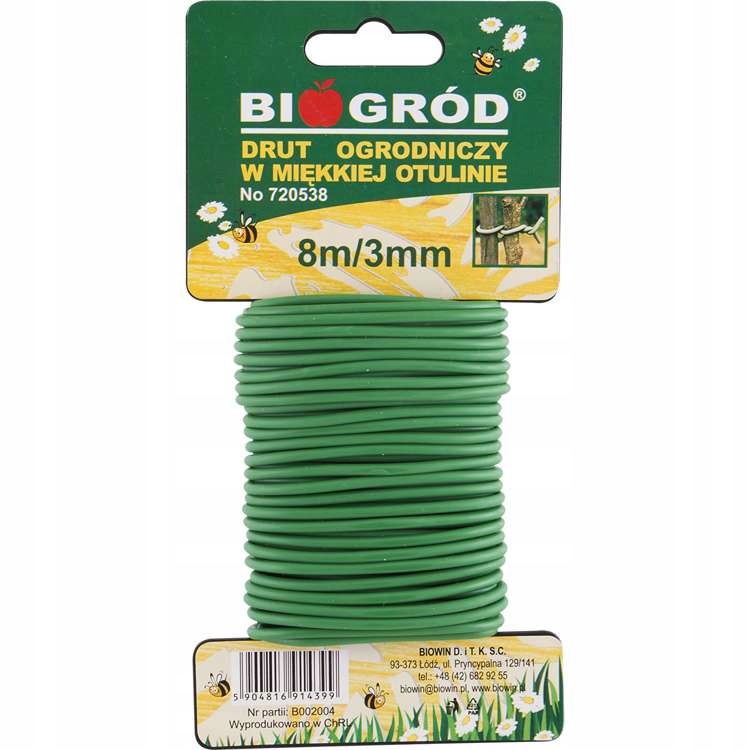 

Biogród drut ogrodniczy w miękkiej otulinie 8mx3mm